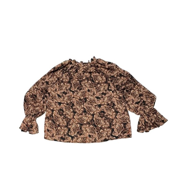 NEW! Niki Lotan Boho Hippie Paisley Long Sleeve Blouse Medium Puffy Sleeves‎ - Picture 4 of 10